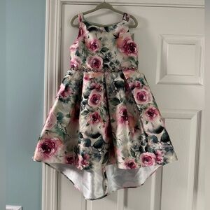 Rare Editions Pink and White Floral Dress